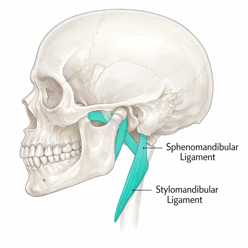 لیگامانهای اسفنومندیبولار و استایلومندیبولار TMJ