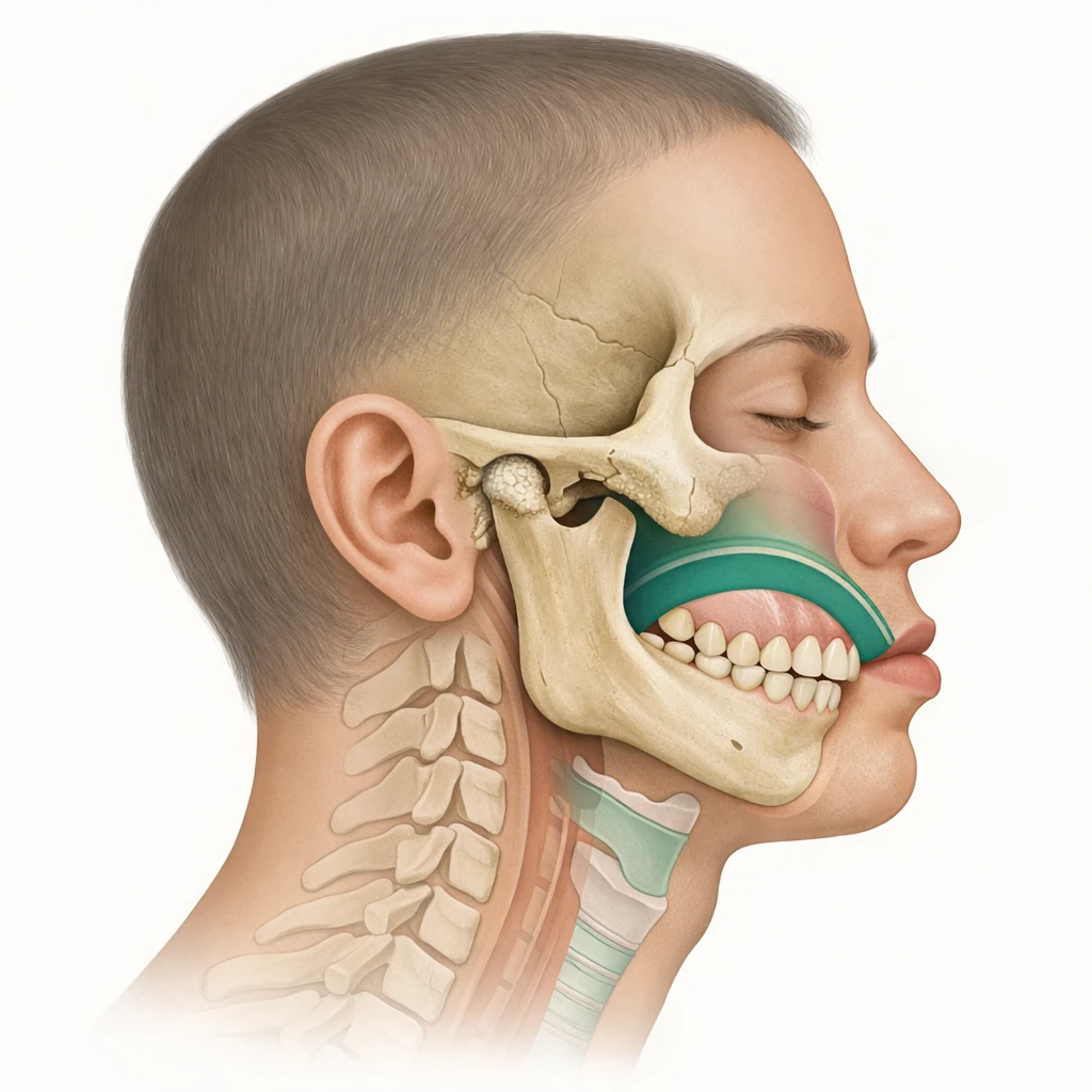 تأثیر انکیلوز TMJ بر موقعیت فک و کاهش فضای راه هوایی