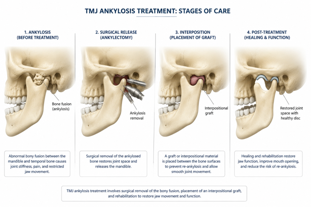 آناتومی مفصل گیجگاهی فکی و محل درگیری در TMJ Ankylosis