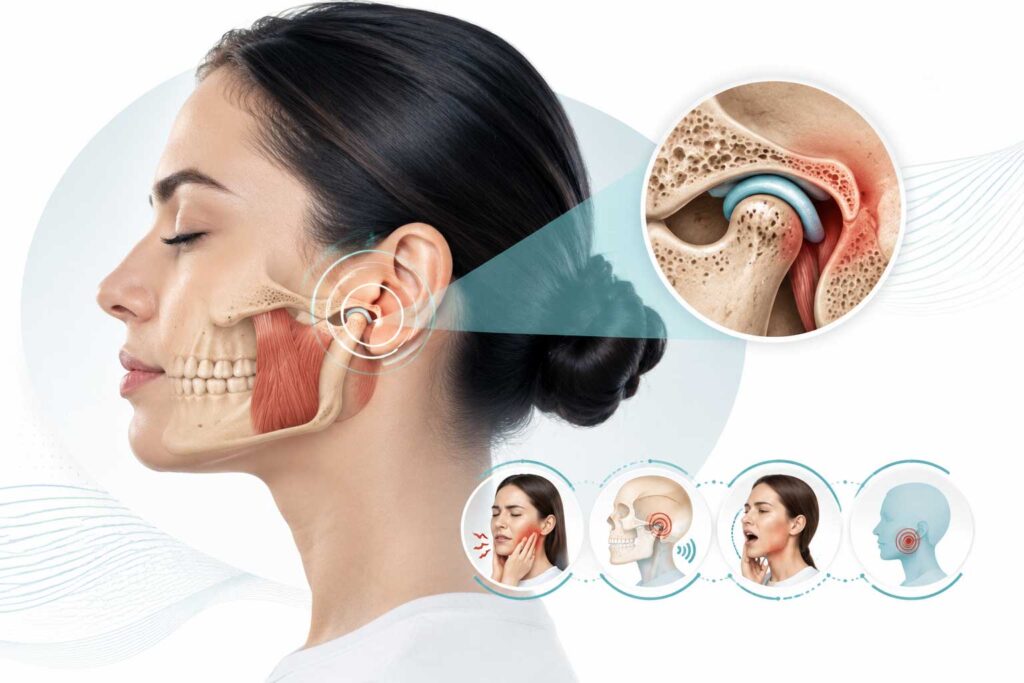 نمای آموزشی مفصل گیجگاهی فکی و انواع اختلالات TMJ